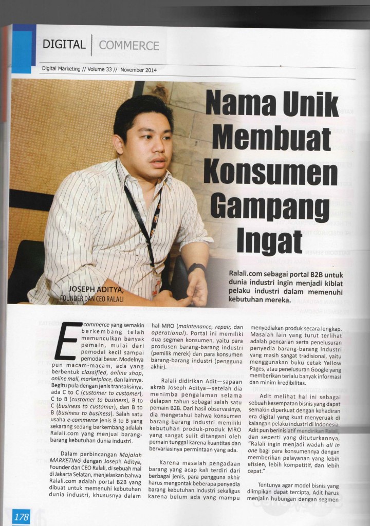 ralali pada majalah marketing